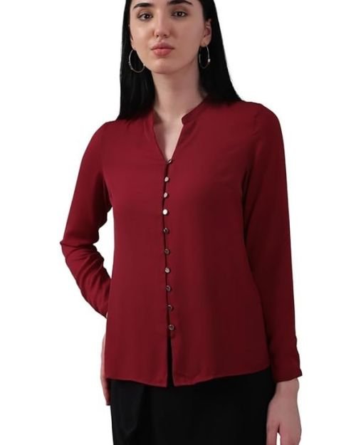 Allen Solly Women’s 100% Polyester Regular Fit Shirt