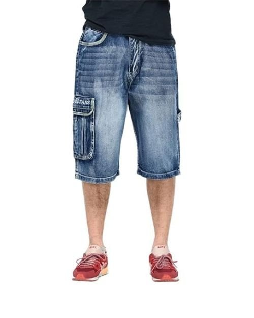 Men’s Casual Jean Shorts Classic Loose Fit Summer Demin Shorts Skateboard Jogging Dance Shorts