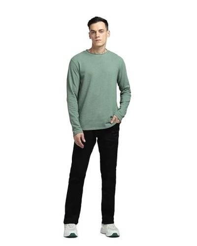 JACK & JONES Men’s Cotton Solid Slim Fit T-Shirt