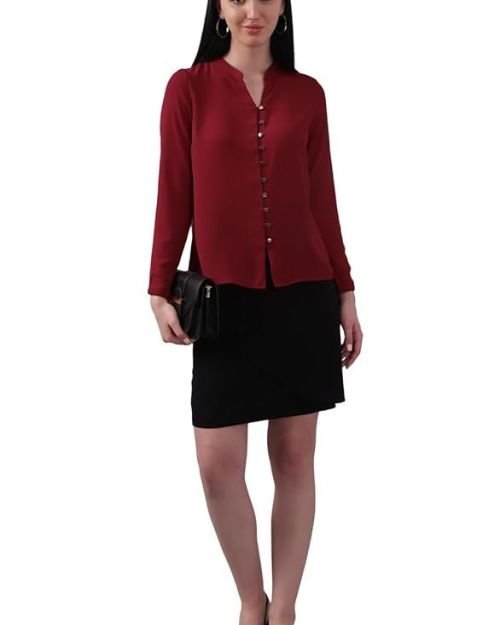Allen Solly Women’s 100% Polyester Regular Fit Shirt