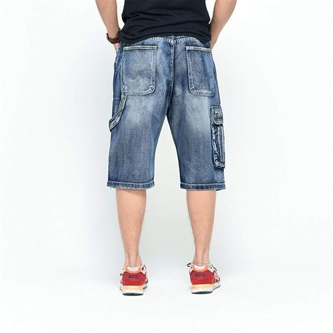 Men’s Casual Jean Shorts Classic Loose Fit Summer Demin Shorts Skateboard Jogging Dance Shorts