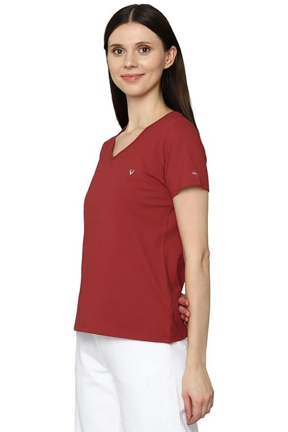 Allen Solly Women’s 100% Polyester Regular Fit T-Shirt