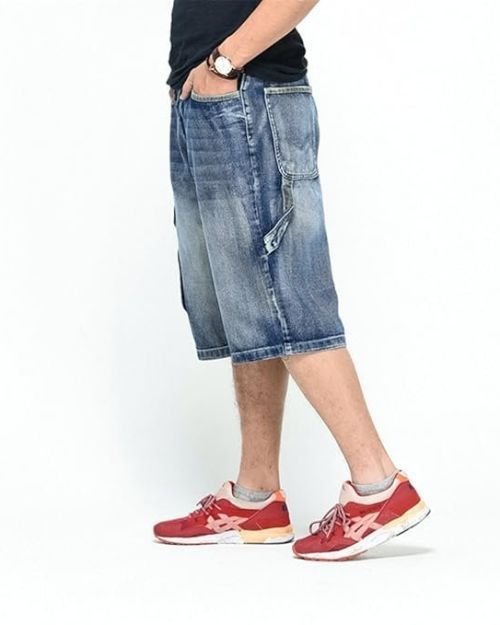 Men’s Casual Jean Shorts Classic Loose Fit Summer Demin Shorts Skateboard Jogging Dance Shorts