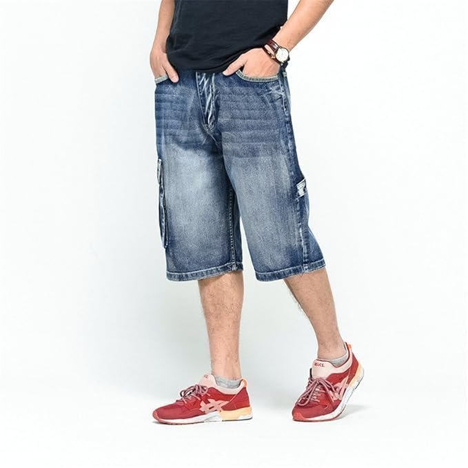 Men’s Casual Jean Shorts Classic Loose Fit Summer Demin Shorts Skateboard Jogging Dance Shorts