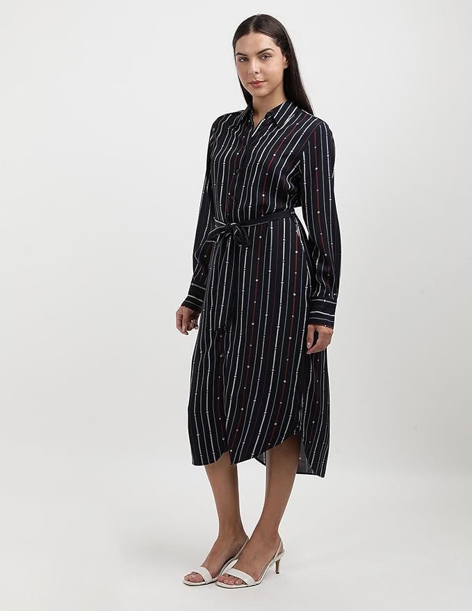 Hilfiger Women’s Rayon Blend Shirt Knee-Length Casual Dress