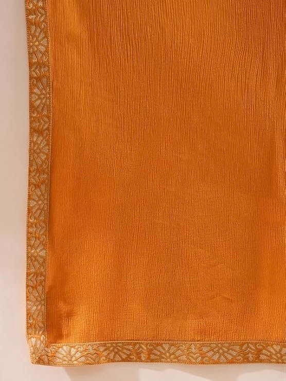 Vaamsi Women’s Mustard Silk Ikat Straight Woven Kurta Pant With Dupatta Set | Straight Kurta Set For Women | Woven Salwar Suit For Women