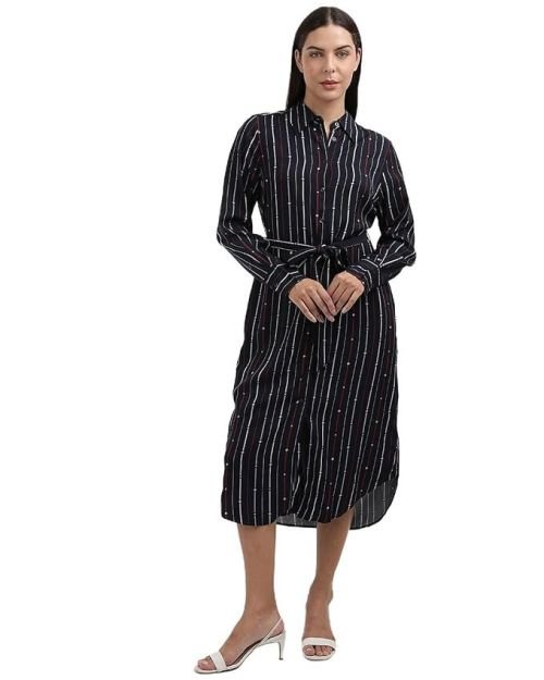 Hilfiger Women’s Rayon Blend Shirt Knee-Length Casual Dress
