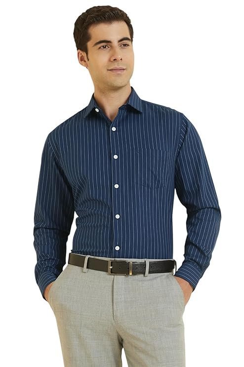 Allen Solly Men’s Cotton Classic Fit Stripe Formal Shirt