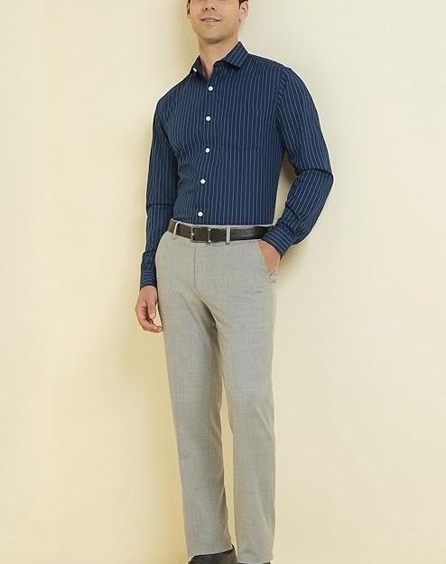 Allen Solly Men’s Cotton Classic Fit Stripe Formal Shirt