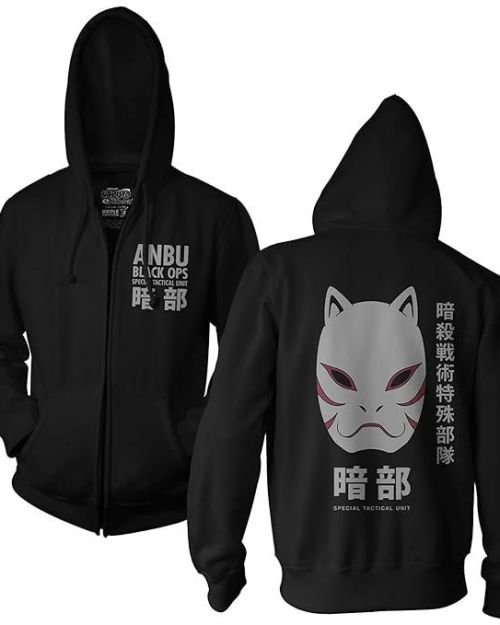 Junction Naruto – Shippuden Anbu Black OPS Adult Zip Hoodie Large Black