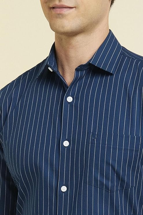 Allen Solly Men’s Cotton Classic Fit Stripe Formal Shirt