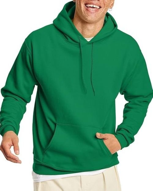 Hanes Men’s Pullover EcoSmart Fleece Hooded Sweatshirt, Kelly Green, 2XL