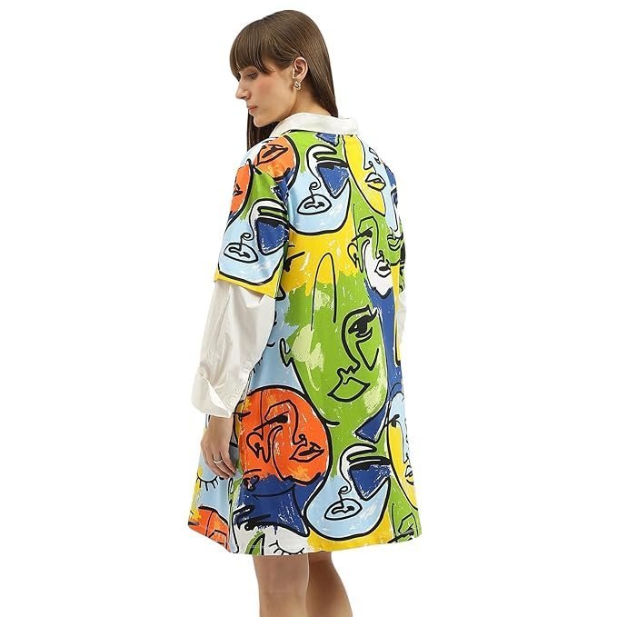 United Colors of Benetton Round Neck Printed Dress