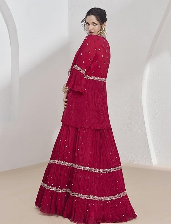 Miss Ethnik Elegant Pink Embroidered Lehenga Choli Set