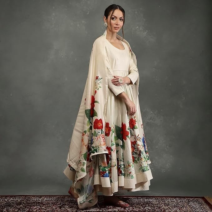 BIBA Women’s Silk Chanderi Kurta Sets