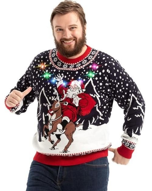 OFF THE RACK Unisex Women’s Men’s Christmas Jumper Funny Ugly Christmas Sweater Jumper for Christmas Knitted Jumper for Christmas Party Sweater