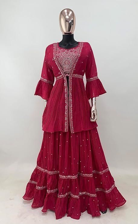 Miss Ethnik Elegant Pink Embroidered Lehenga Choli Set