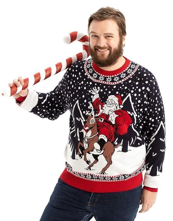 OFF THE RACK Unisex Women’s Men’s Christmas Jumper Funny Ugly Christmas Sweater Jumper for Christmas Knitted Jumper for Christmas Party Sweater