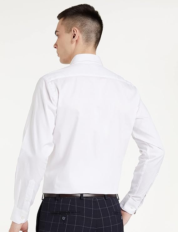 Men’s Solid Cotton Formal Shirt | Plain | Full Sleeve – Regular Fit