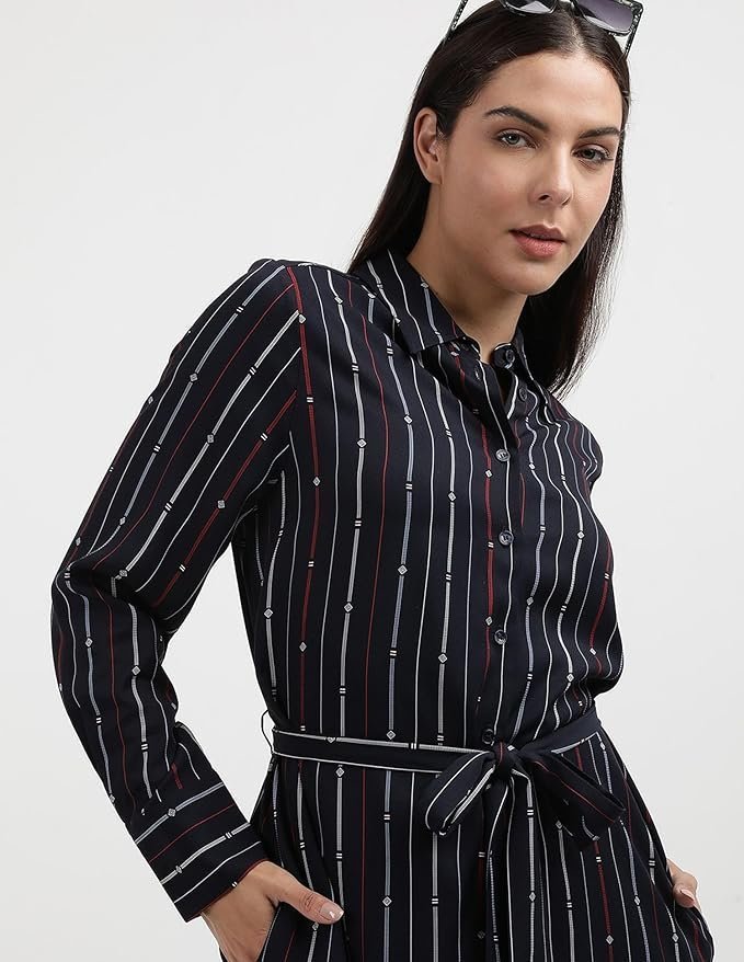 Hilfiger Women’s Rayon Blend Shirt Knee-Length Casual Dress