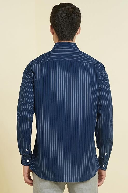 Allen Solly Men’s Cotton Classic Fit Stripe Formal Shirt