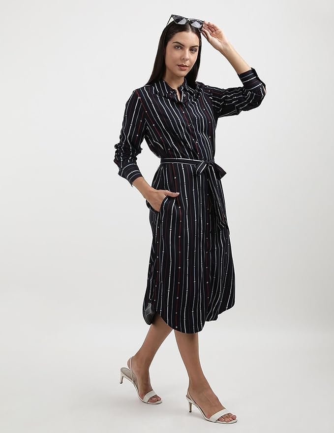 Hilfiger Women’s Rayon Blend Shirt Knee-Length Casual Dress