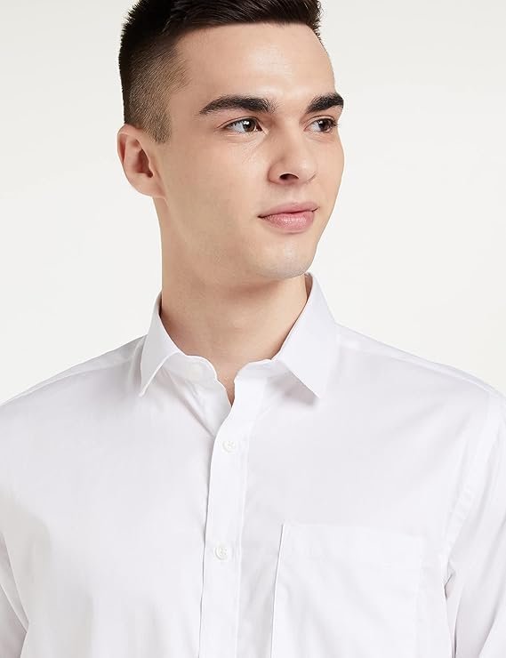 Men’s Solid Cotton Formal Shirt | Plain | Full Sleeve – Regular Fit