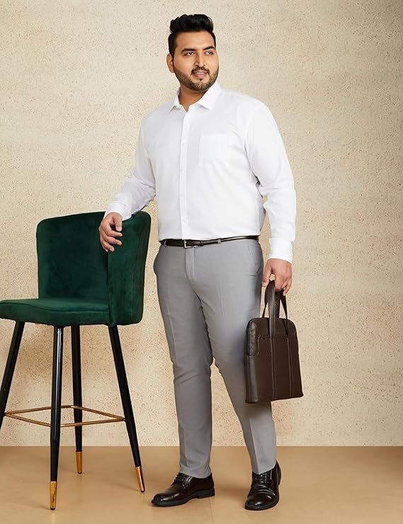 Men’s Solid Cotton Formal Shirt | Plain | Full Sleeve – Regular Fit
