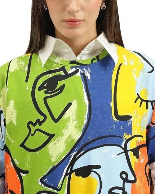 United Colors of Benetton Round Neck Printed Dress
