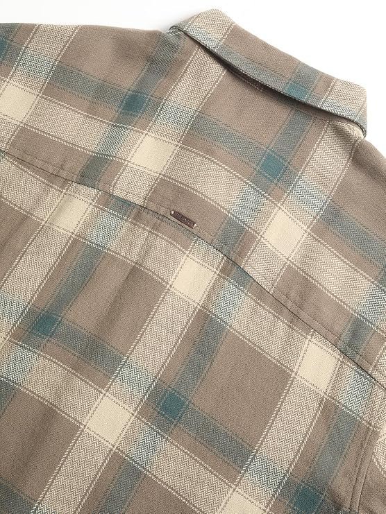 THE BEAR HOUSE Men’s Brown Checked Relaxed Fit Cotton Casual Shirt
