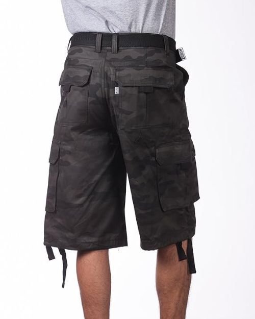 Club Men’s Cotton Twill Cargo Shorts With Belt Camo