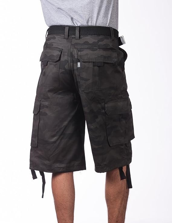 Club Men’s Cotton Twill Cargo Shorts With Belt Camo