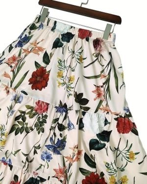 Floral Printed Western Summer Wear | Lightweight Soft Fabric | Casual & Festive Maxi Skirt