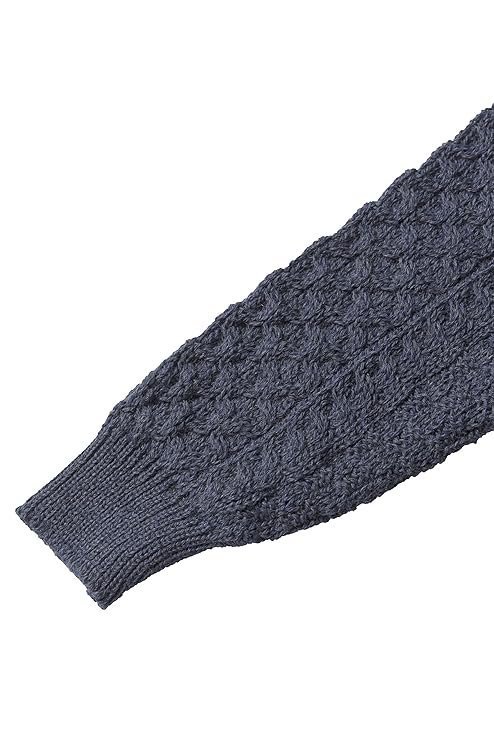 Aran Crafts Irish Soft Cable Knitted Crew Neck Sweater (100% Pure New Wool)