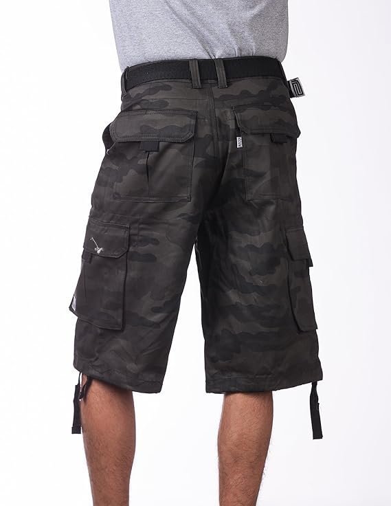 Club Men’s Cotton Twill Cargo Shorts With Belt Camo