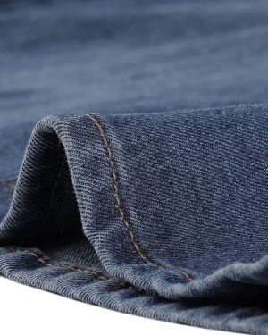 Casual Denim Skirt for Women’s High Waist Split Back Pockets Midi Jean Skirts