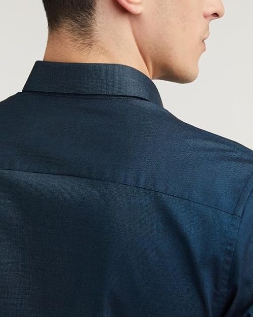 Peter England Men’s Everyday Solid Slim Fit Full Sleeve Formal Shirt | Cotton-Rich