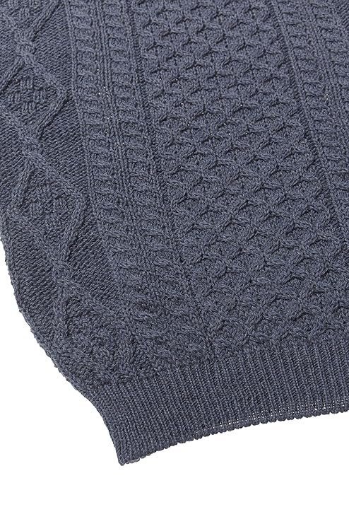 Aran Crafts Irish Soft Cable Knitted Crew Neck Sweater (100% Pure New Wool)