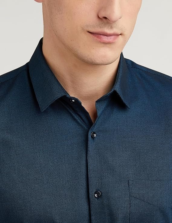Peter England Men’s Everyday Solid Slim Fit Full Sleeve Formal Shirt | Cotton-Rich